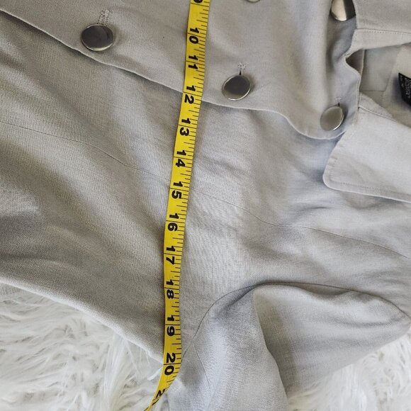 Spiegel Jacket 100% Linen Womens sz 10 Khaki Military Short Jacket Beige Blazer - Picture 9 of 14